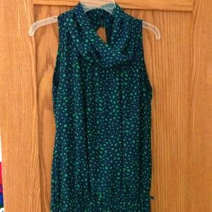 NWT Free People maxi Dress Navy Blue with Green